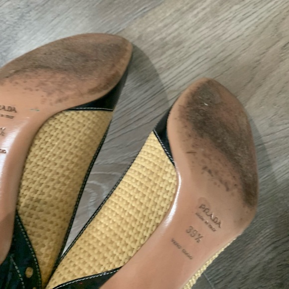 Prada Cap Toe Raffia Heel - Picture 5 of 8